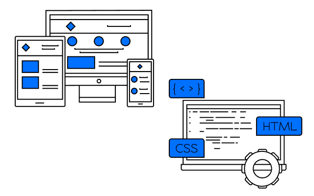 Web development illustration showing high-performance WordPress and Shopify architecture designed for SEO and business scalability.